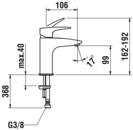 Baterie de lavoar LAUFEN HF500702100000 LAURIN 16,2 cm crom lucios