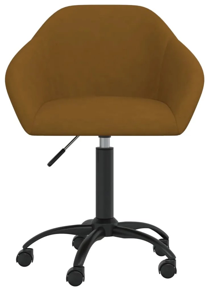 330553 vidaXL Scaun de bucătărie pivotant, maro, catifea