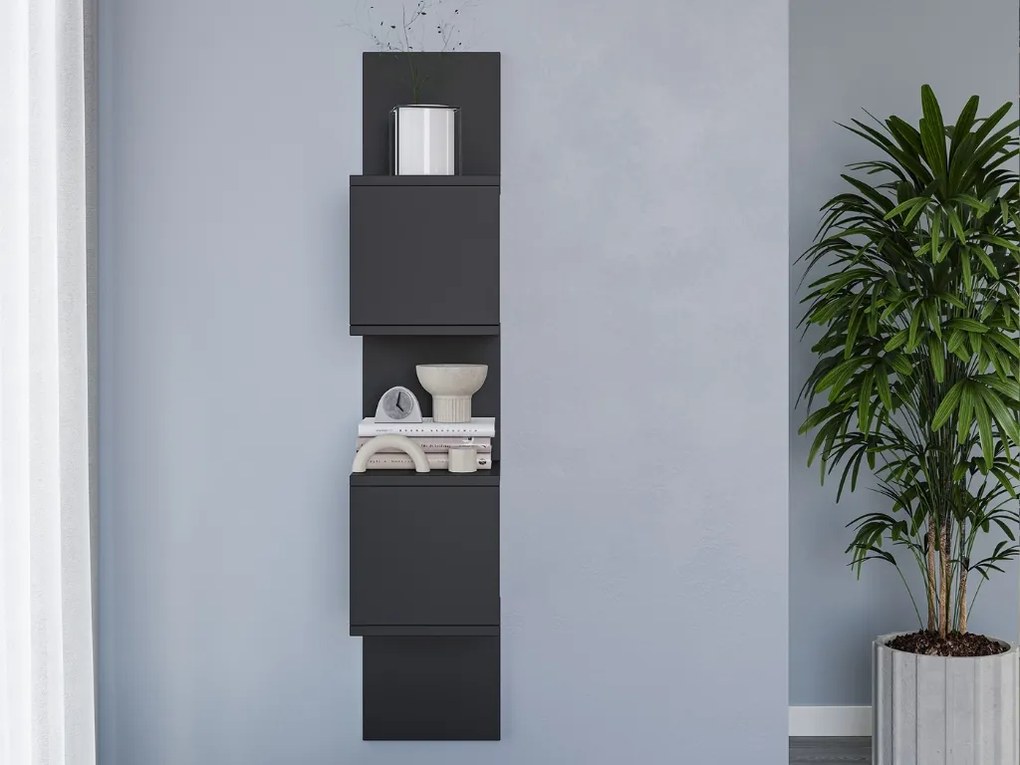 Polita de perete SUNEDO 25x125 cm, neagra