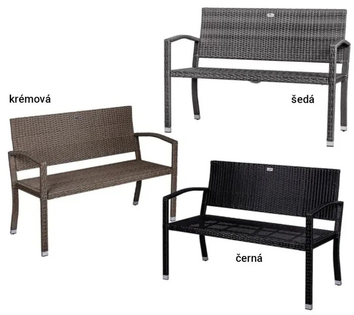 STILISTA Bancă de grădină din poliratan, 122 x 52 cm, maro