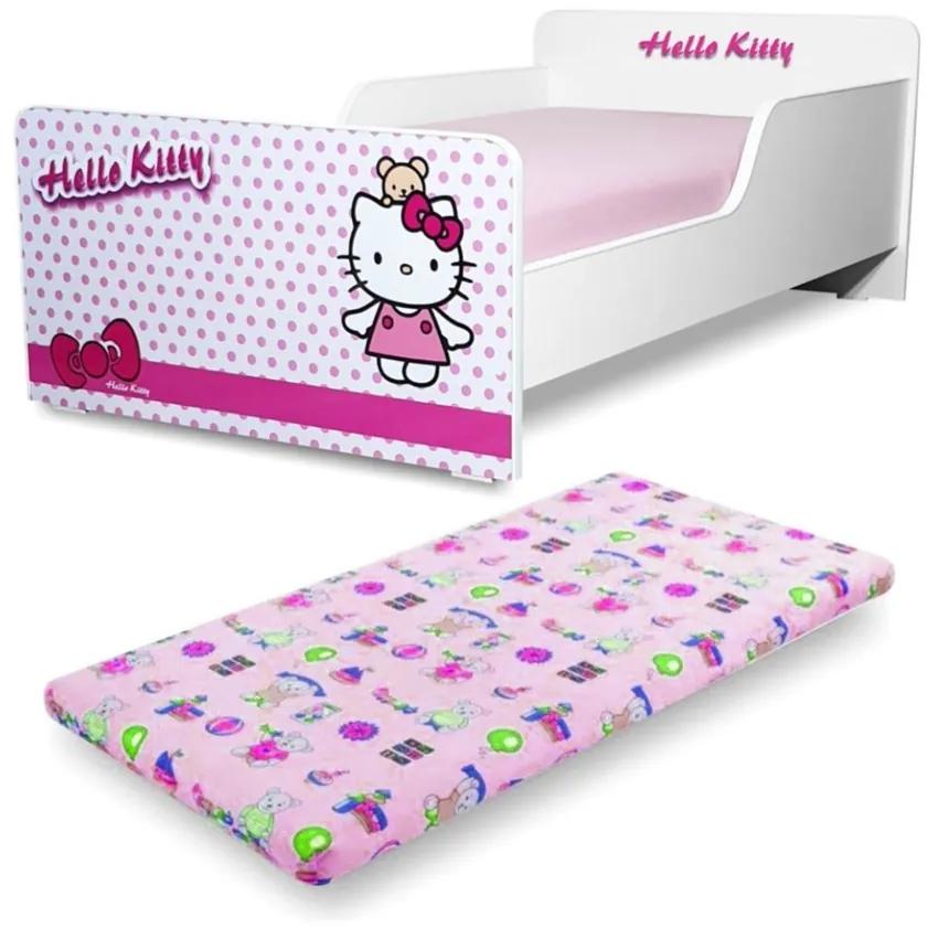 Pat copii Start Hello Kitty 2-8 ani cu saltea inclusa