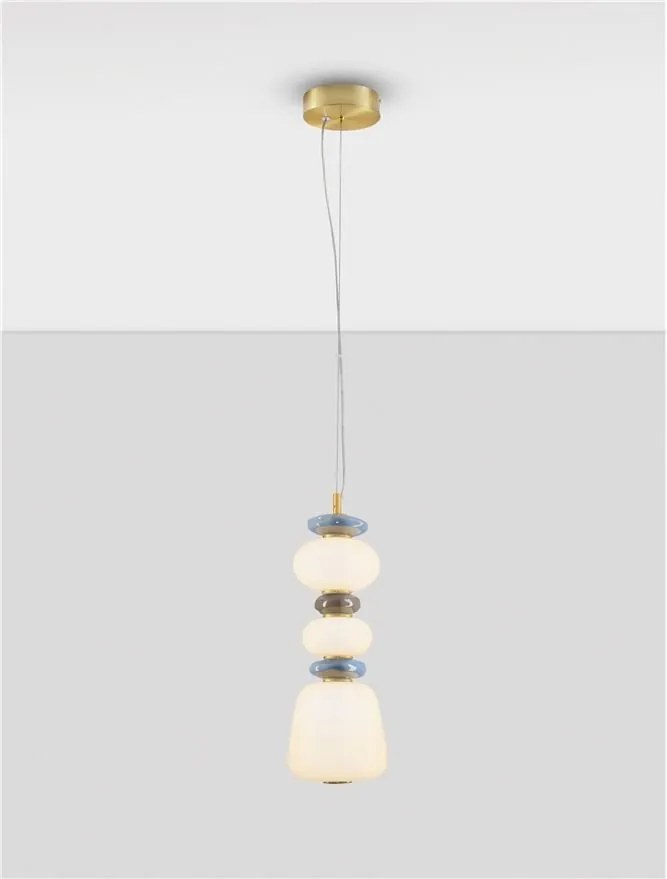 Pendul LED decorativ ceramic maro, albastru, alb, PALO II