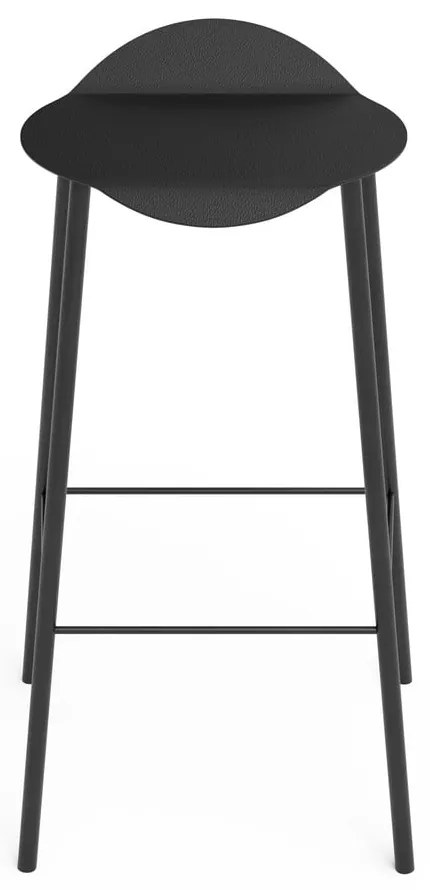 Scaun de bar negru din piele Flamingo Bull – LIND DNA