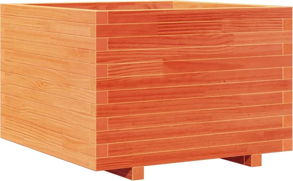 vidaXL Jardinieră grădină, maro ceruit, 70x70x49,5 cm, lemn masiv pin