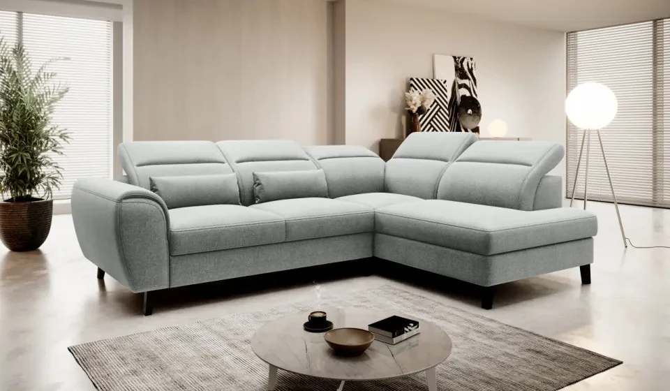 Coltar extensibil cu spatiu pentru depozitare, 255x201x100 cm, Noble R01, Eltap (Culoare: Gri inchis - Flores 4)
