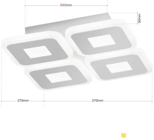 Plafoniera LED dimabila design modern Domino 27x27cm