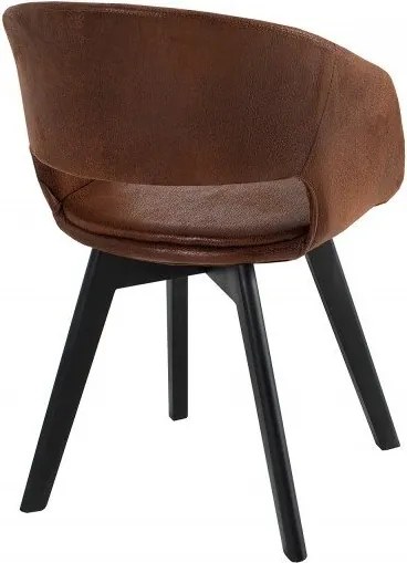 Set 2 scaune design scandinav Nordic Star microfibra maro antic