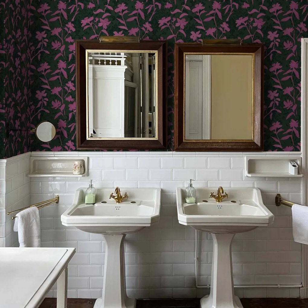 Tapet lavabil Blooming Damask, Fuchsia, TresTintas 5mp / rola