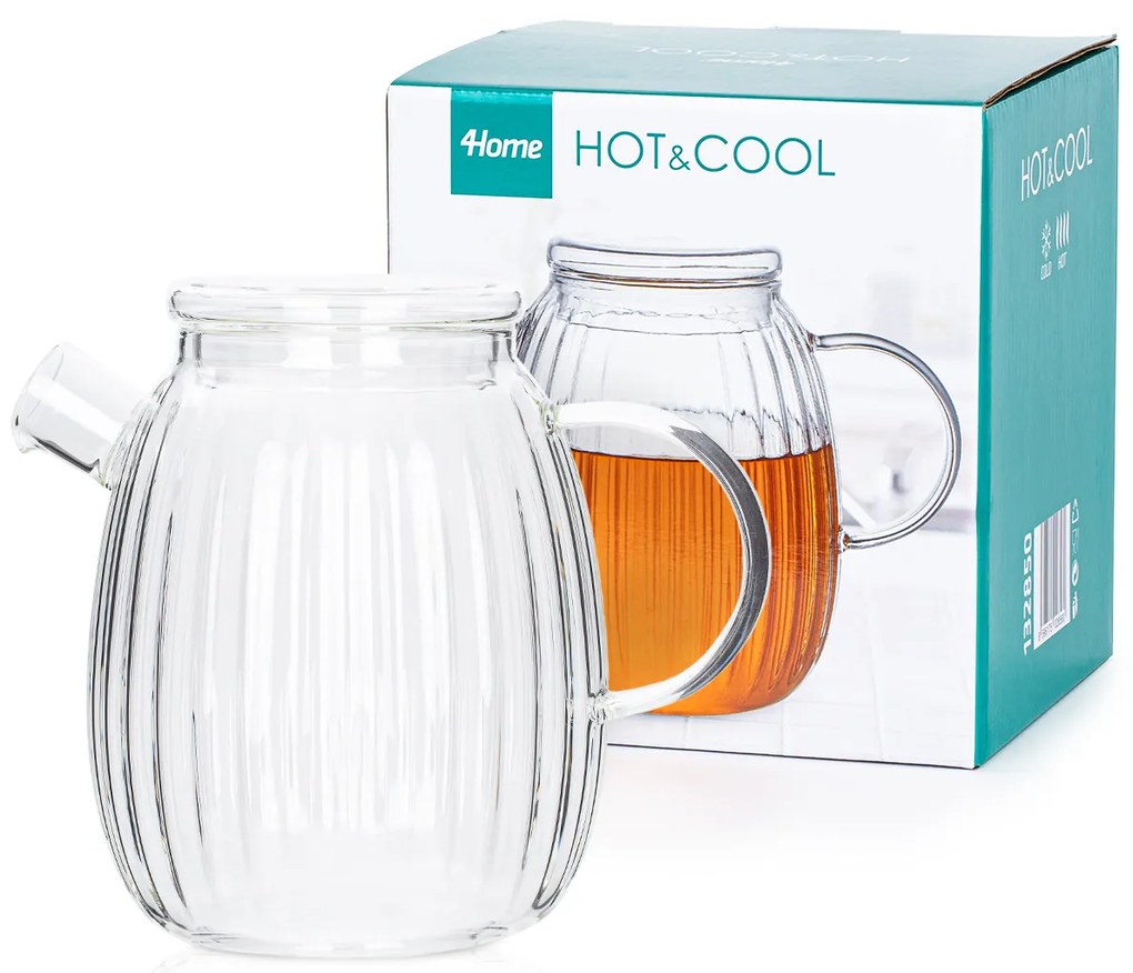 Carafă din sticlă cu capac 4Home StripeHot&Cool, 1 l