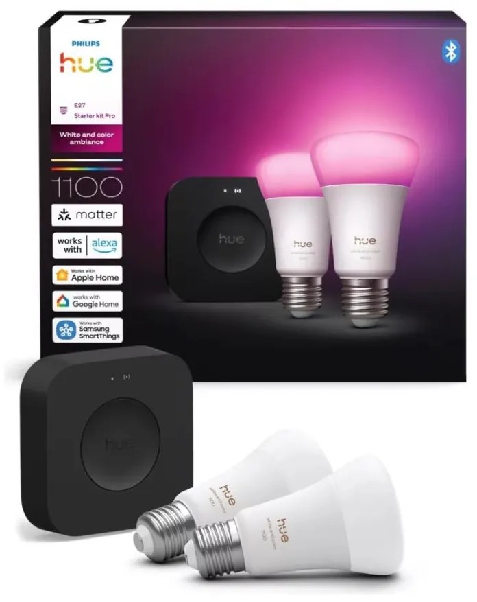 Kit de pornire Philips Hue WACA 2xE27/8,1W 1000-20000K  + dispozitiv de conectare