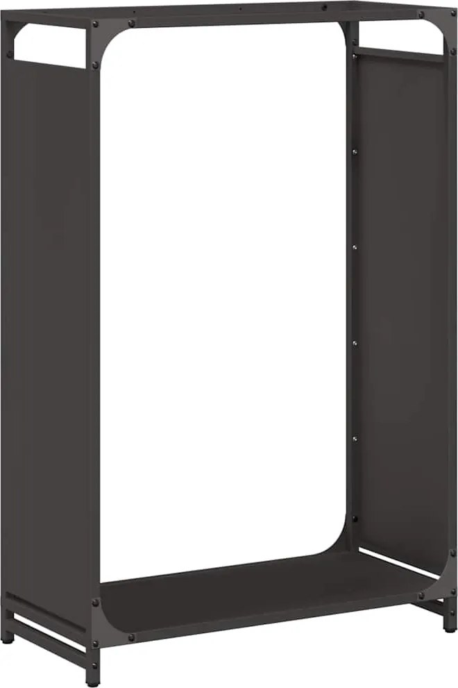 vidaXL Suport pentru lemne de foc negru Oțel laminat la rece