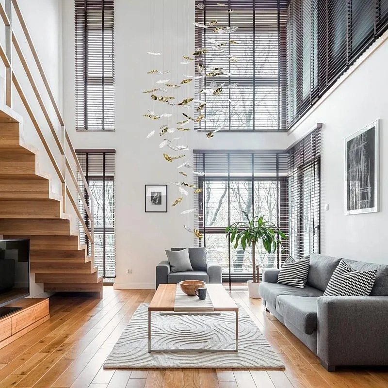 Element decorativ suspendat design frunze care cad din tavan Leaf A clear