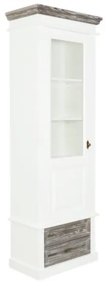 Vitrina Cabana Alb Si Antracite, Stanga, 67.5 Cm