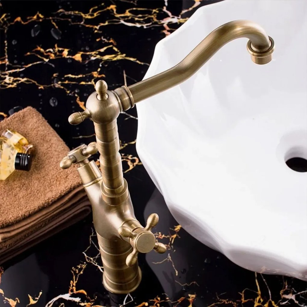 Baterie pentru baie / de bucătărie Rea Rustico antique gold