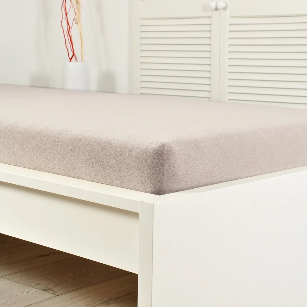 Cearșaf de pat 4Home din frotir Perfect cafea, 180 x 200 cm