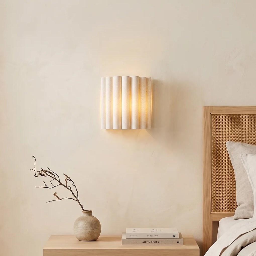 Lampă de perete Japandi bej cu in 26 cm - Scallop
