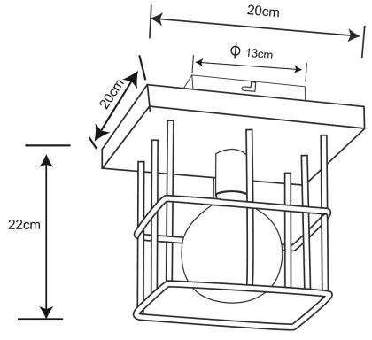 Lustră aplicată MERRIL 1xE27/60W/230V Globo 15530-1D