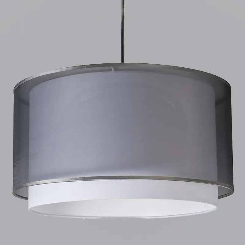 Lampă modernă cu pandantiv cu abajur negru/alb 47/25 - Duo