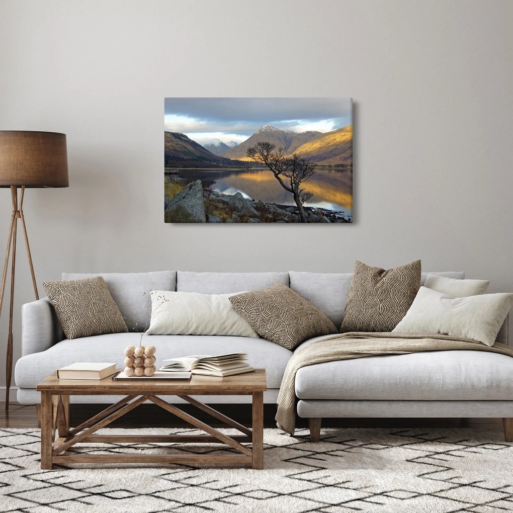 Tablou - Munții de lângă lac (90x60 cm)