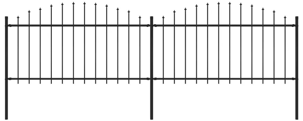 vidaXL Gard de grădină cu vârf tip suliță din oțel, 359x150 cm, negru