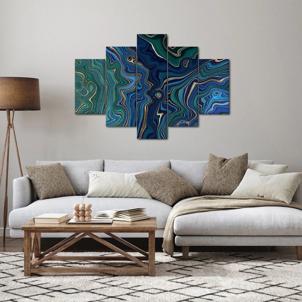 Tablou - Marmură verde- albastru (150x105 cm)
