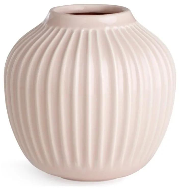 Vază din gresie Kähler Design Hammershoi, înălțime 12,5 cm, roz deschis