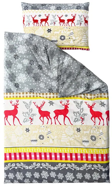 Lenjerie de pat din flanel CHRISTMAS TIME colorata Dimensiune lenjerie de pat: 70 x 90 cm | 140 x 220 cm