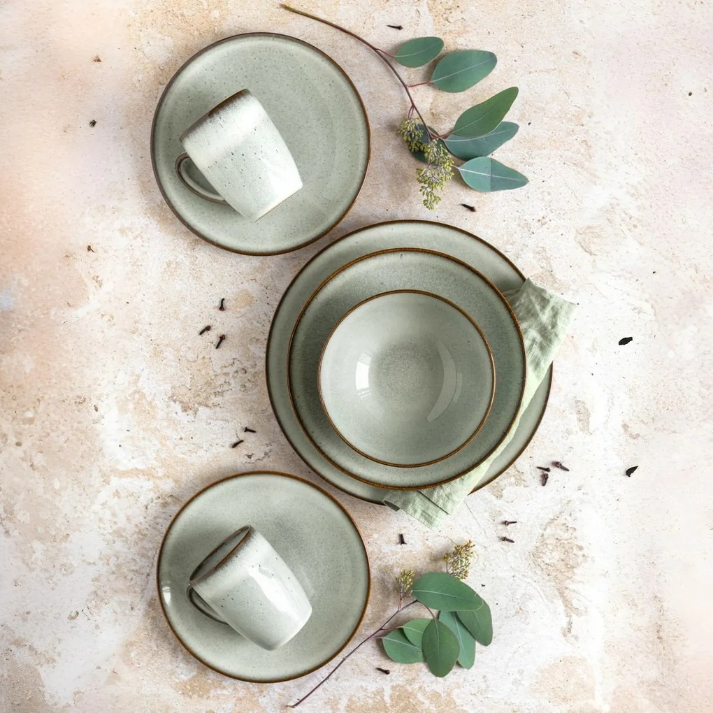 Mäser Set de veselă pentru micul dejun 12 piese SMOKY'S – verde