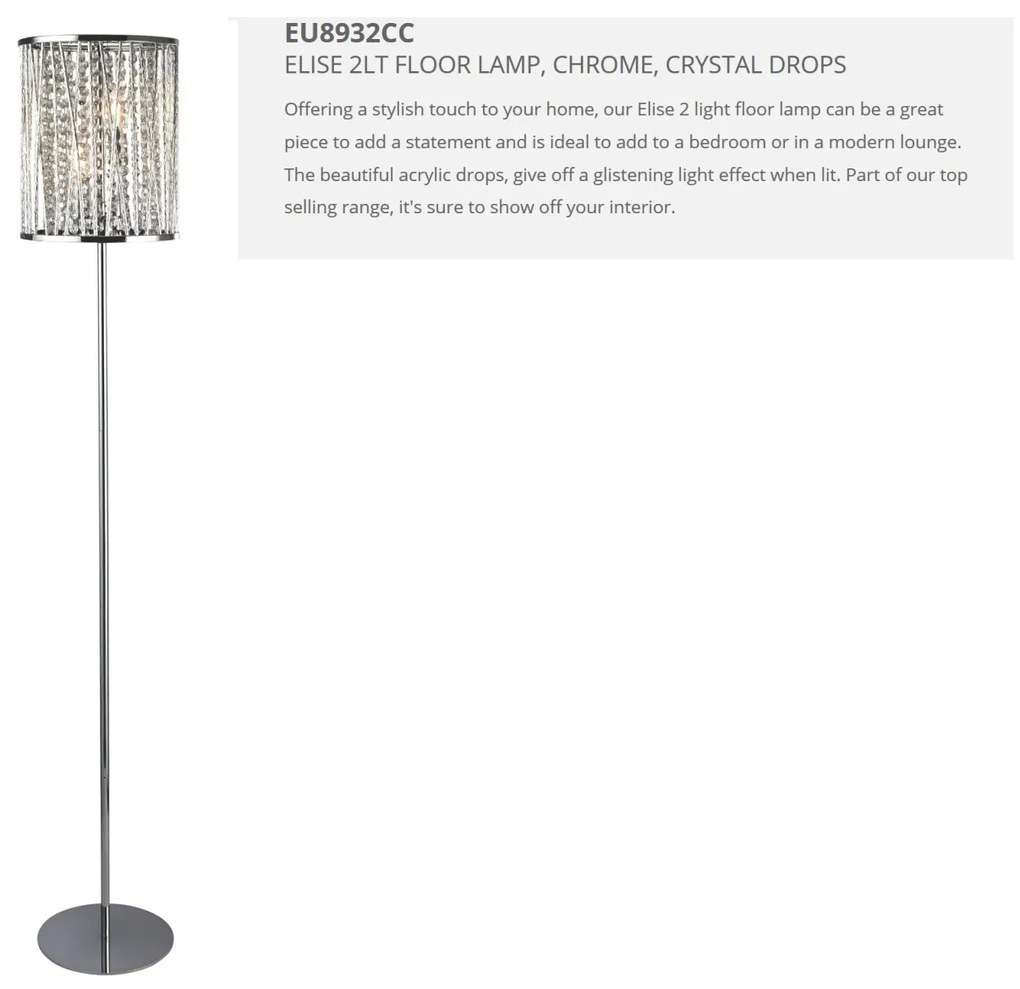Lampadar / Lampa de podea moderna design elegant Elise EU8932CC SRT