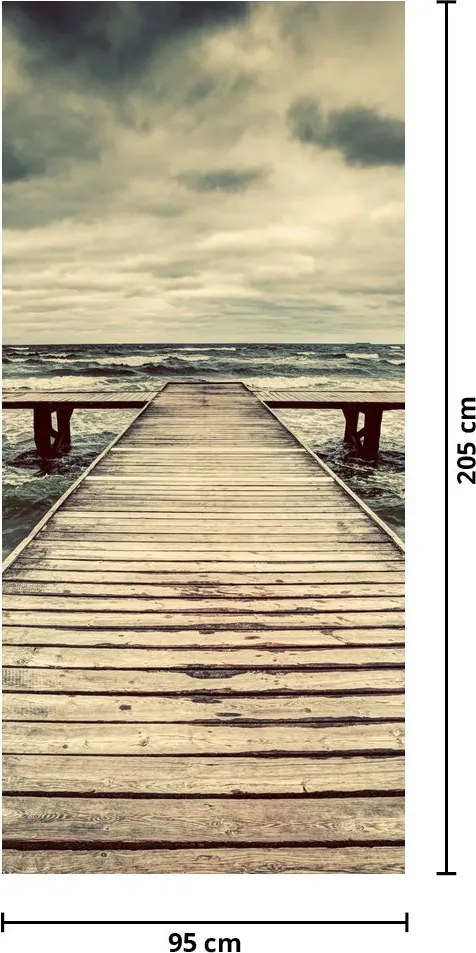 Fototapet pentru ușă - Ponton la mare (95x205cm)