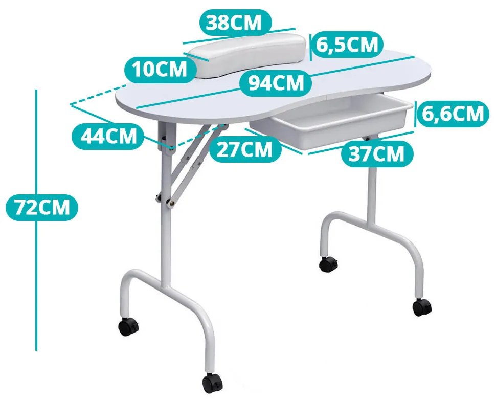 Masa de manichiura portabila cu geanta de transport cadou-cu sertar