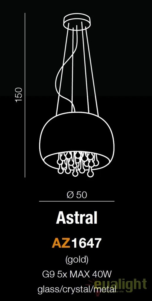 Lustra moderna suspendata design elegant 50cm ASTRAL