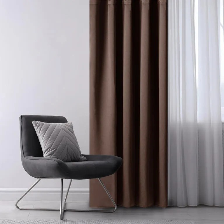 Draperie groasă blackout RESTILO maro închis 140 x 245 cm set 2 buc