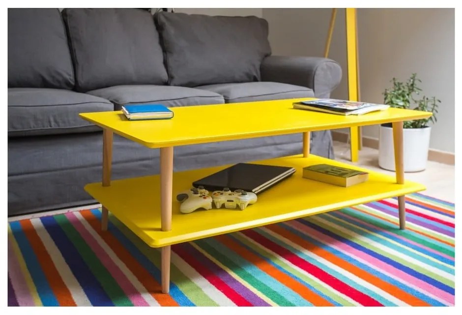 Măsuță de cafea cu 2 blaturi Ragaba KORO, alb