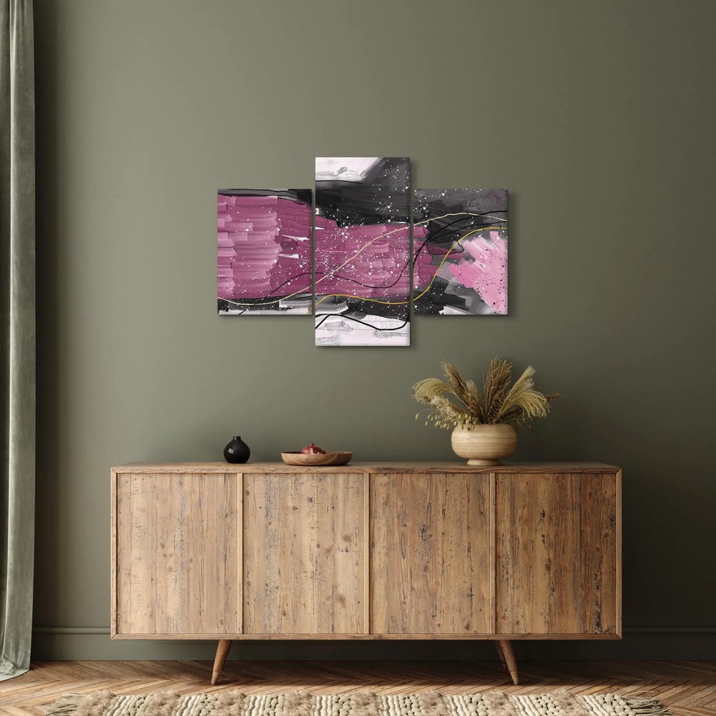 Tablou - Abstracție roz-roșu (90x60 cm)