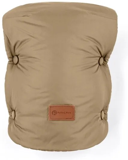 PETITE&MARS Set sac de iarnă 3în1 JIBOT + mânuși cărucior maro