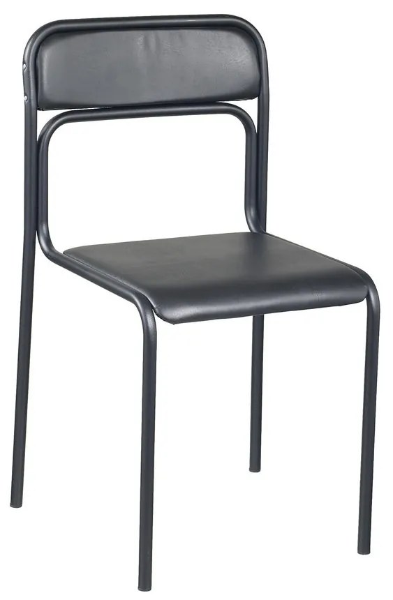 Scaun vizitator ASCONA Black, Negru piele artificiala