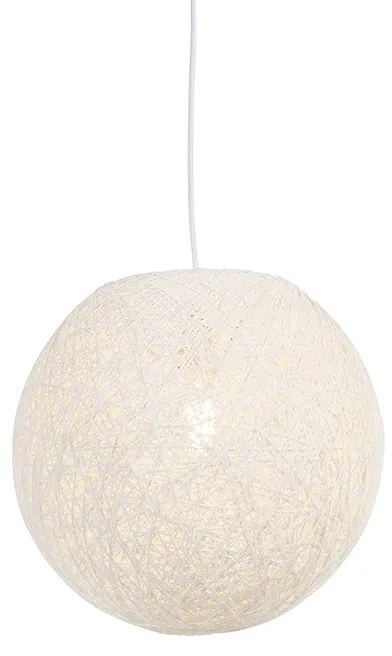 Lampă suspendată rustică albă 35 cm - Corda