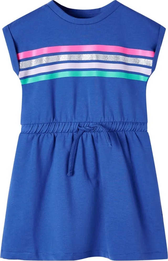 vidaXL Rochie pentru copii cu șnur, albastru cobalt, 104
