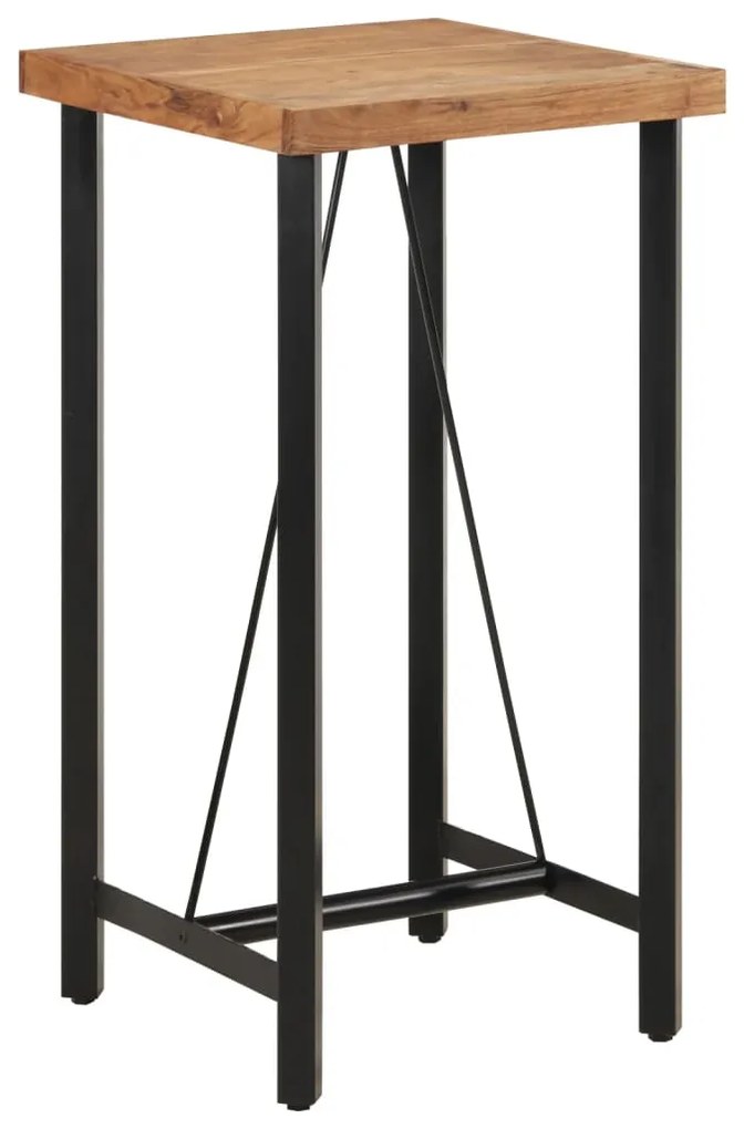 vidaXL Masă de bar, 55x55x107 cm, lemn masiv acacia și fier