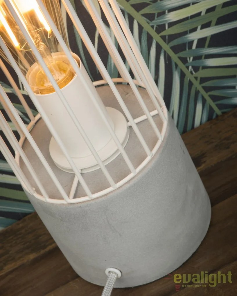 Veioza design modern cu baza din ciment, Memphis alb MEMPHIS/T/W