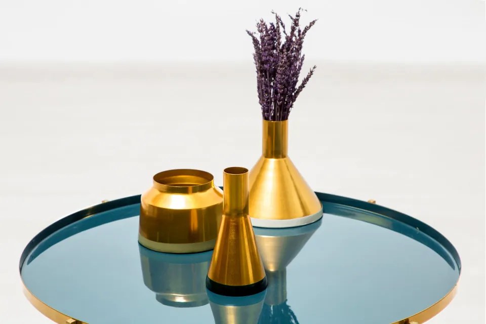 Vaze decorative Set 3 bucati Culture Auriu / Alb / Verde / Gri