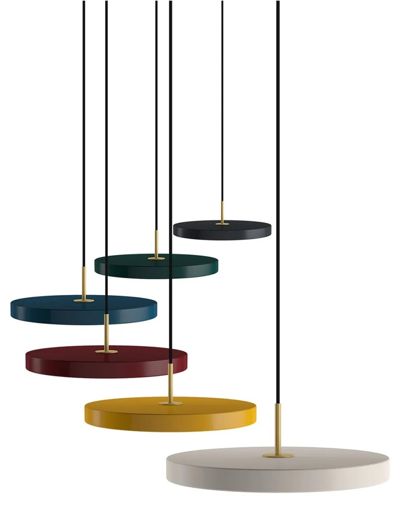 Lustra LED design scandinav diametru 43cm Asteria medium - anthracite grey/ auriu