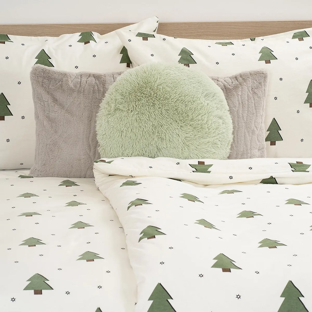 Lenjerie de pat din flanel 4Home Little Trees, 140x 220 cm, 70 x 90 cm, 140 x 220 cm, 70 x 90 cm