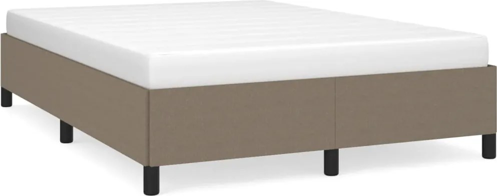 vidaXL Cadru de pat fără saltea, gri taupe, 140x190 cm, textil