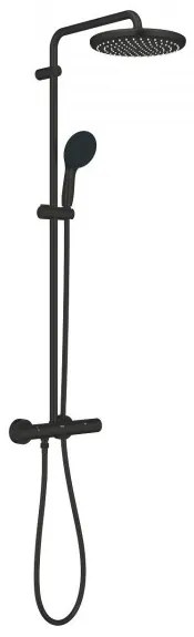 Coloana de dus cu termostat, Grohe Tempesta System 250, cu 2 tipuri de jet, negru mat, 266702431