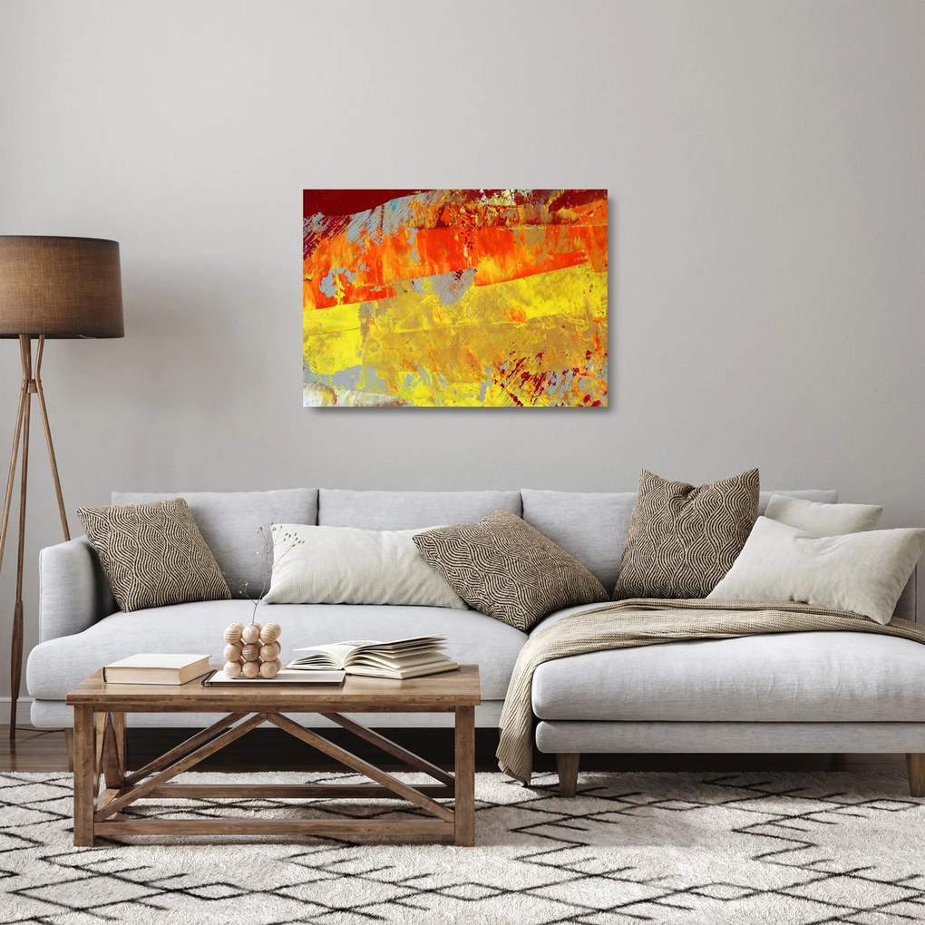 Tablou pe sticlă cu abstracție - pictura (70x50 cm)