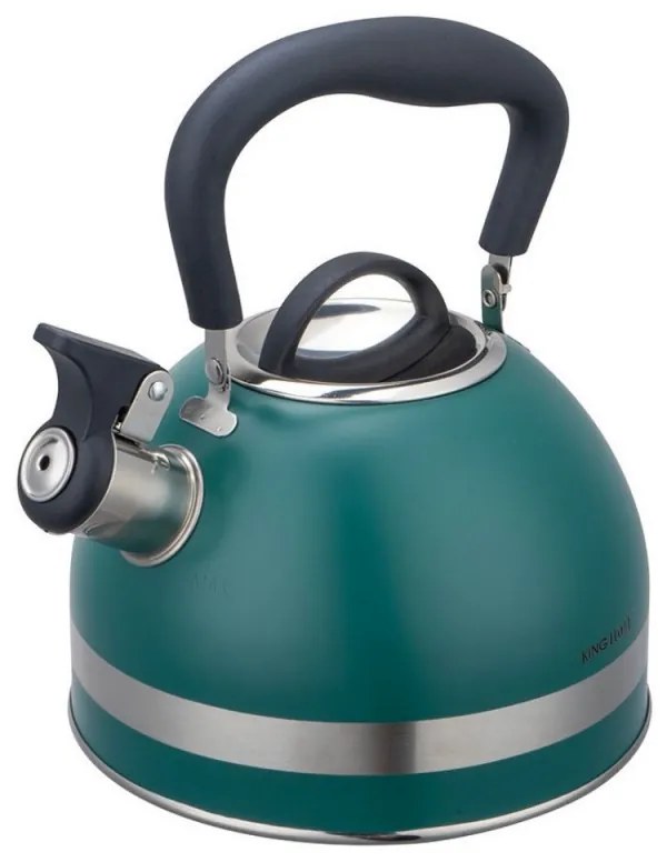 Ceainic cu fluier Kinghoff KH 1855, 1.8 l, Inductie, Maner izolat termic, Verde