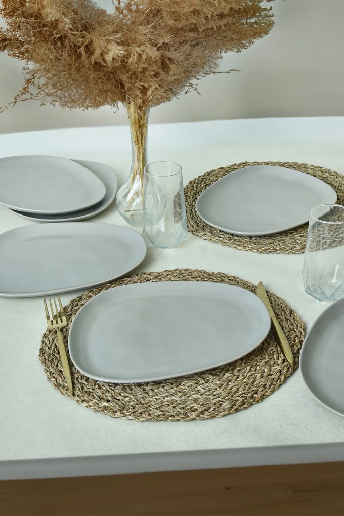 Set farfurii de servire (6 piese), Hermia, Culoare: Gri mat