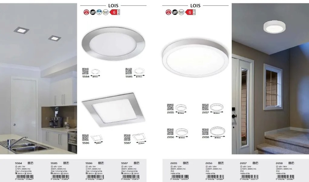 Spot incastrabil pentru baie design modern Lois IP44 crom 9x9cm